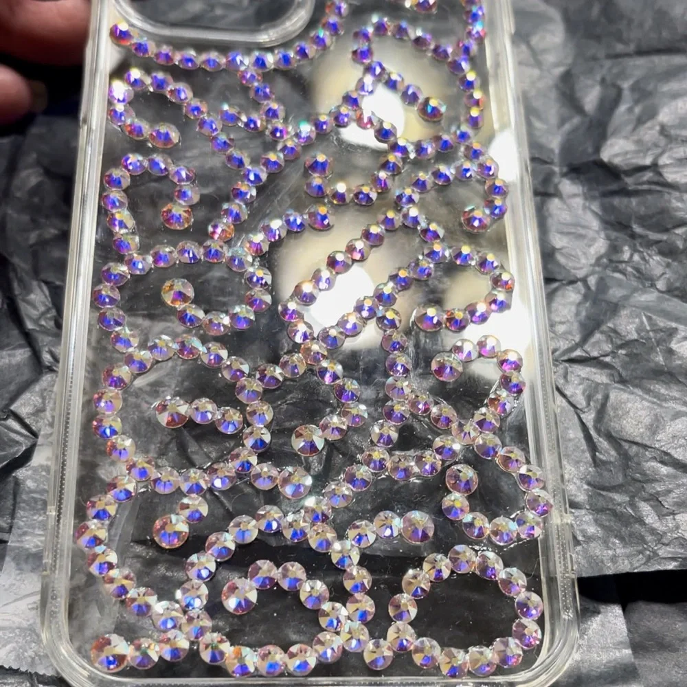 🆕NWT Handmade Bling Filigree I-Phone 12 Pro case/cover with Swarovski Crystals.